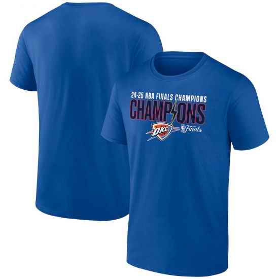 Men Oklahoma City Thunder Blue 2025 Finals Champions Fast Break Hometown T Shirt